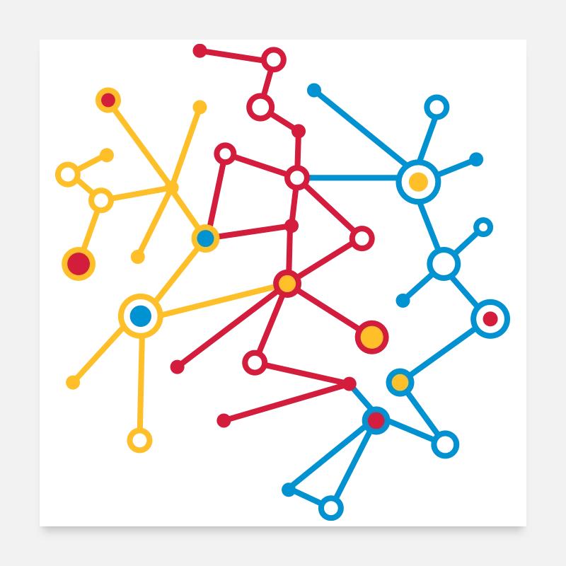 Molekül Muster Poster 60x60 cm