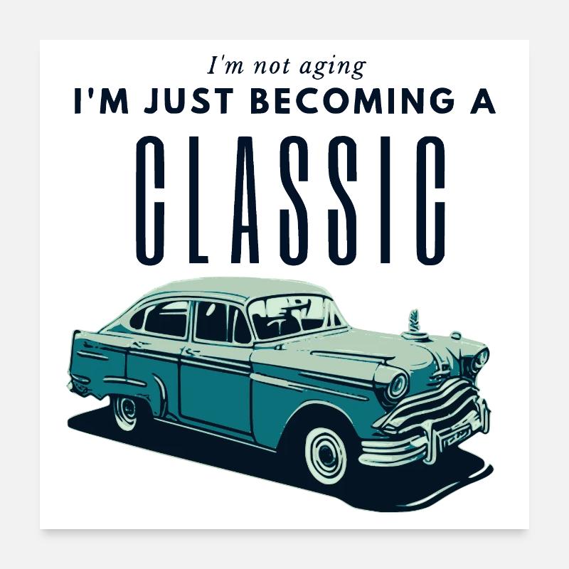 Classic Car Age Nostalgia Design Poster 24" x 24" (60x60 cm)