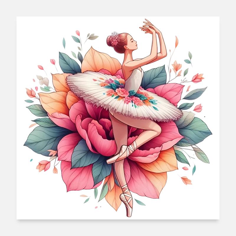 Balletttänzerin mit Tutu Poster 60x60 cm