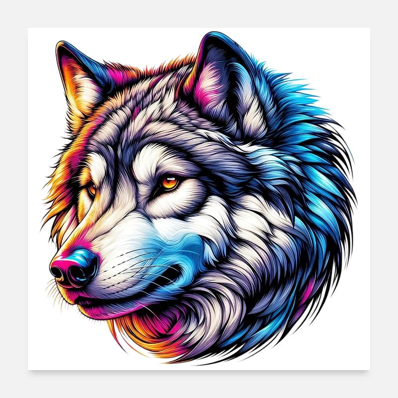 Wolf Poster 60x60 cm