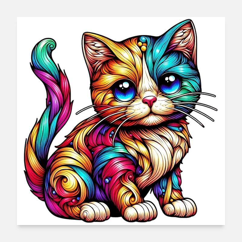 Chat Poster 60 x 60 cm