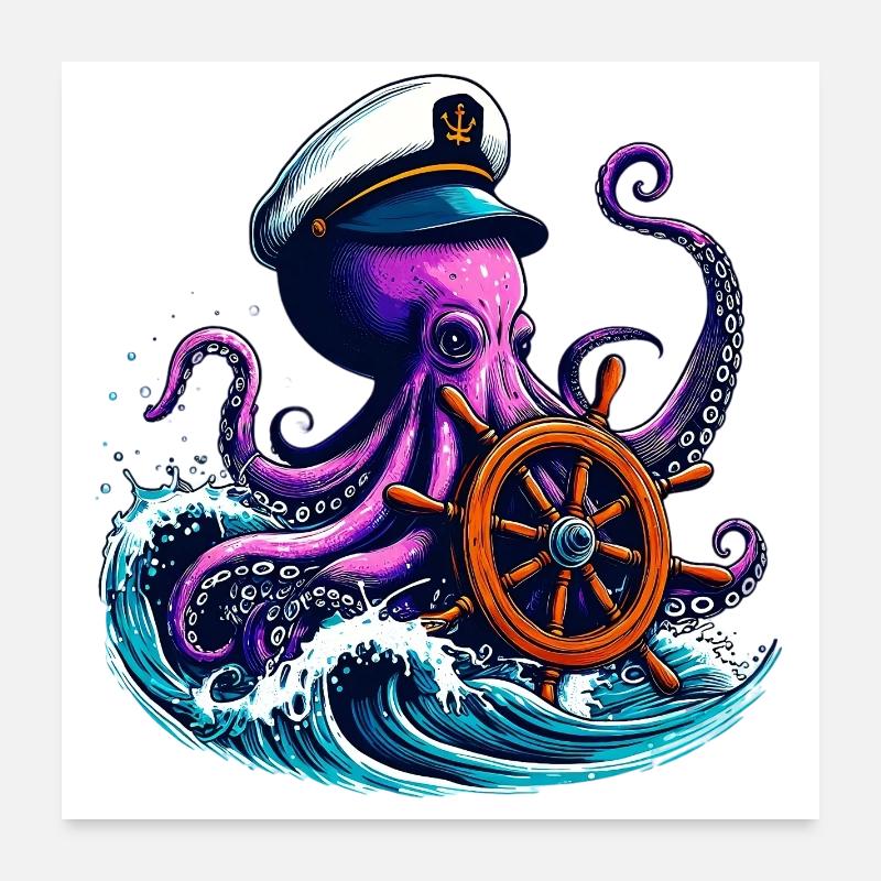 Krake Poster 60x60 cm
