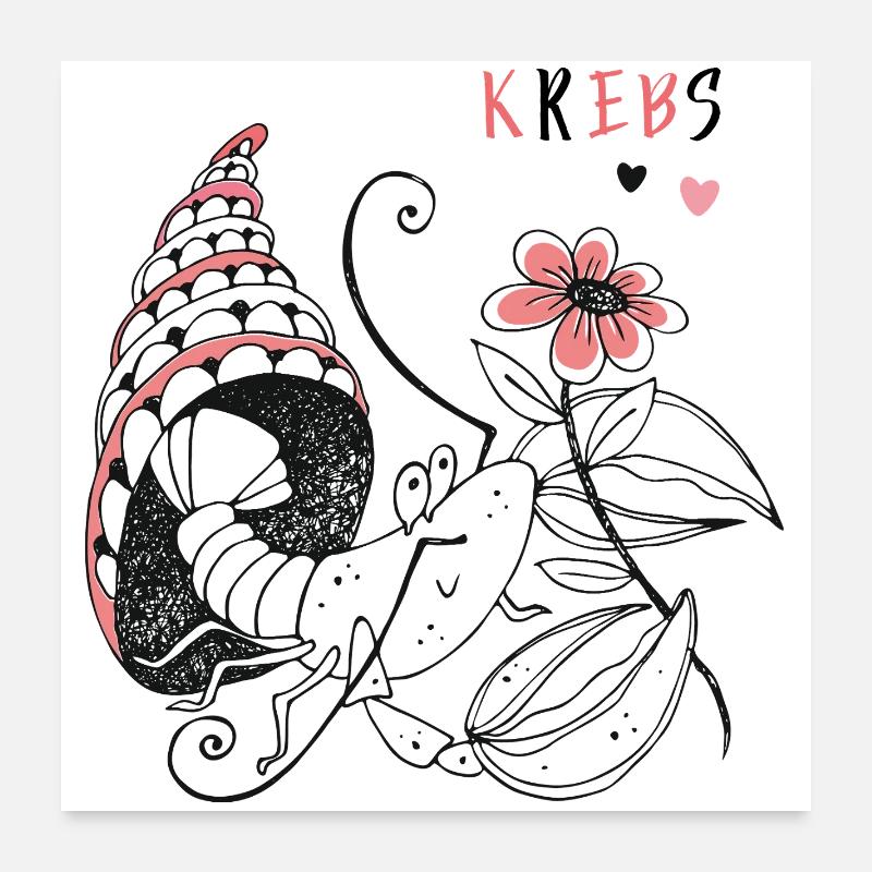 Sternzeichen Krebs Poster 60x60 cm