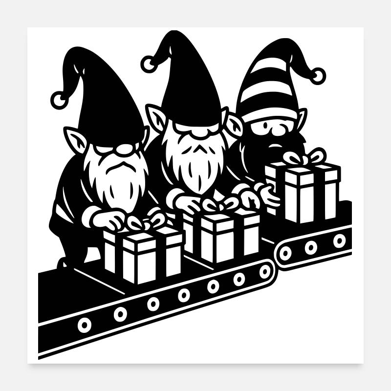 wicht fließband geschenke fabrik Poster 60x60 cm