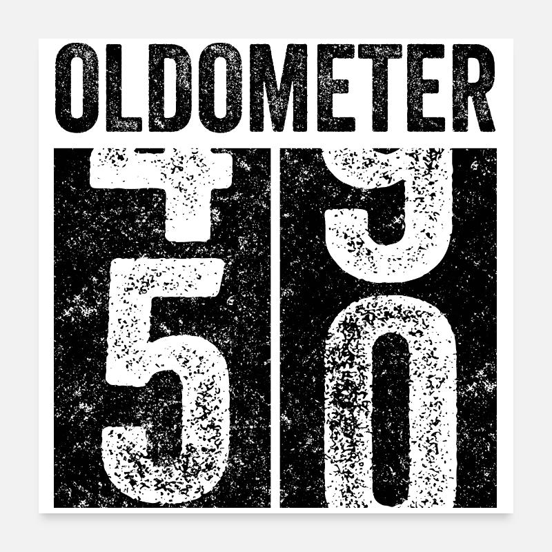 Oldometer 50 Vintage Geburtstags  Poster 60x60 cm