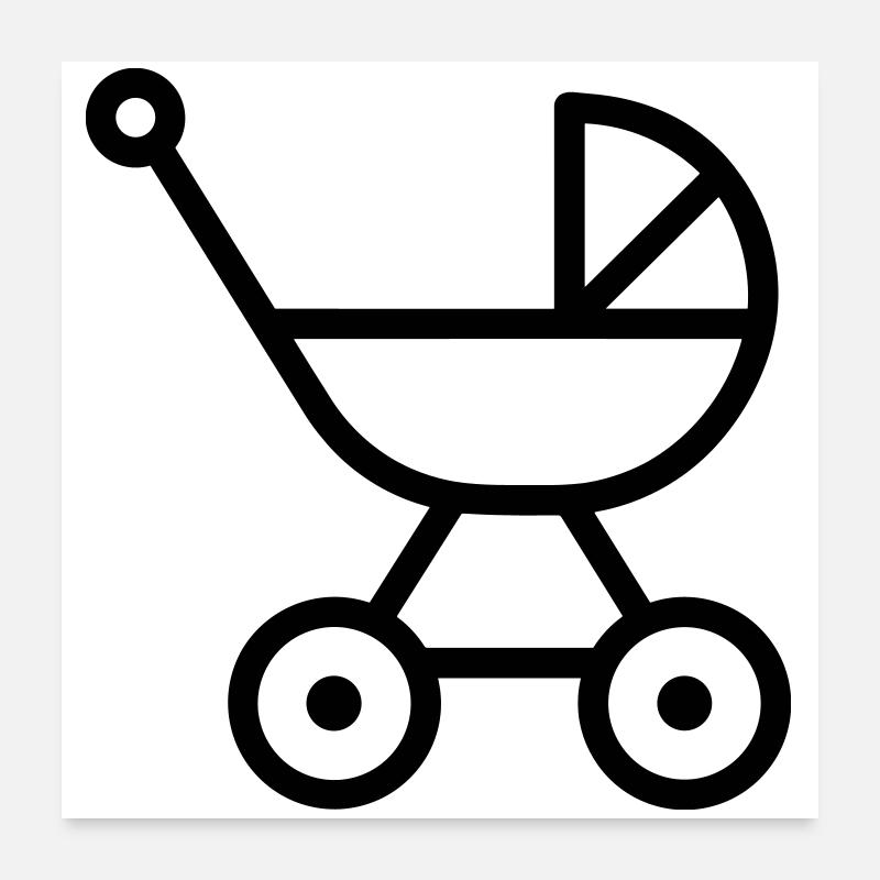 Kinderwagen Poster 60x60 cm