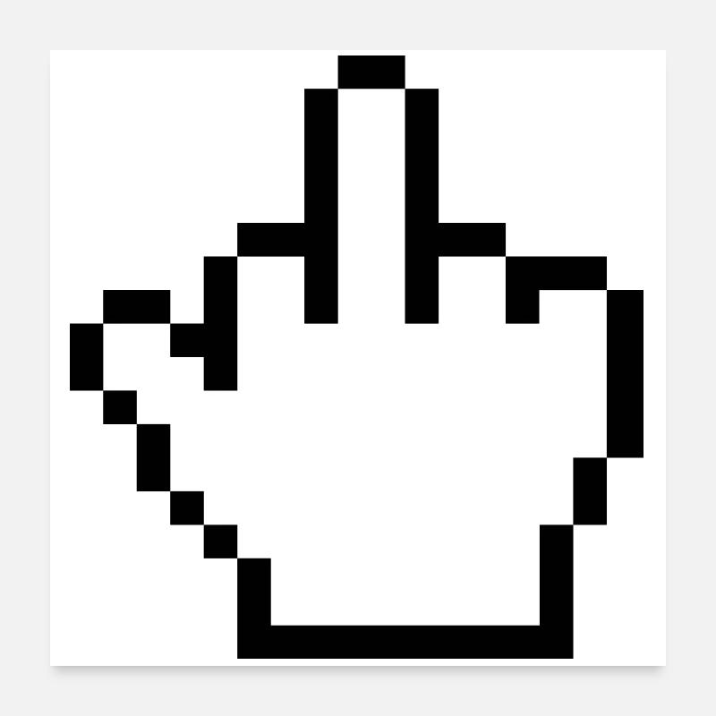 Mouse Hand Middle Finger Mouse Pointer Poster 24" x 24" (60x60 cm)