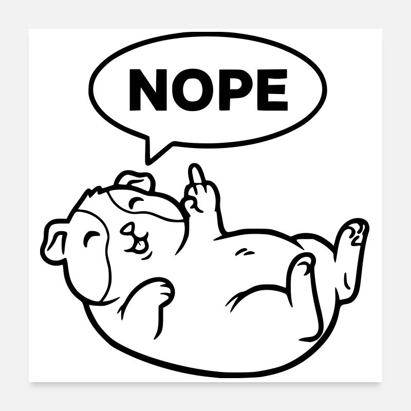 Guinea pig middle finger contour - Poster 24" x 24" (60x60 cm) - white