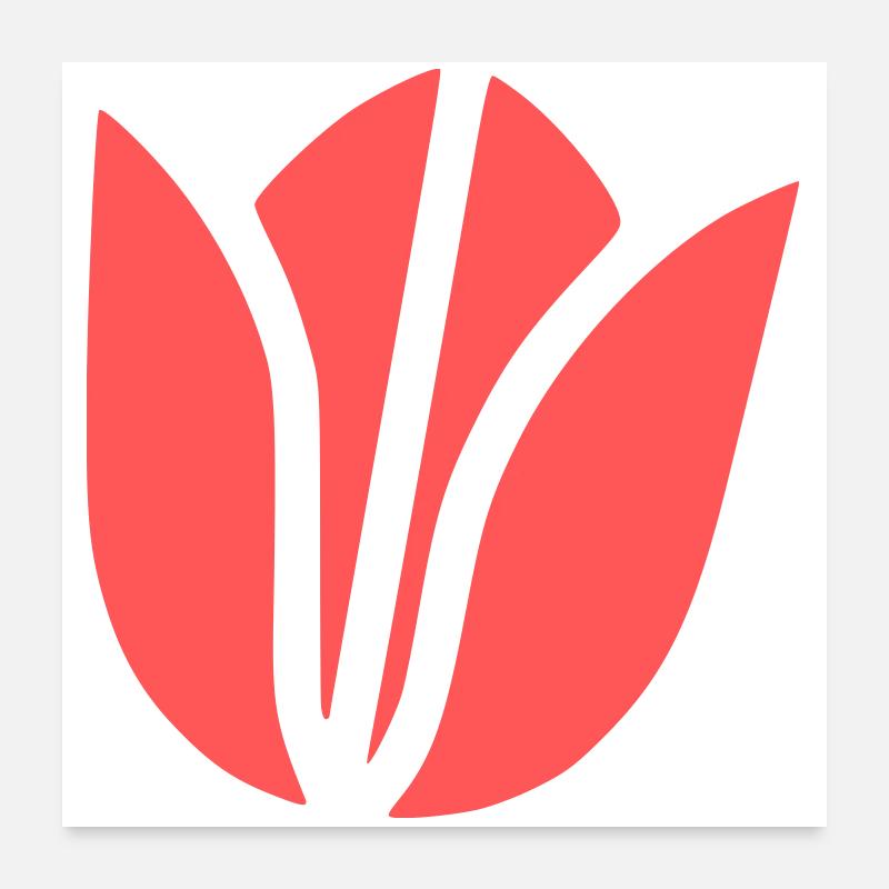 Tulip Blossom Abstract Flat Poster 24" x 24" (60x60 cm)