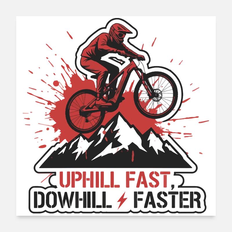 E-MTB Trash Polka Mountain Biker Poster 60x60 cm