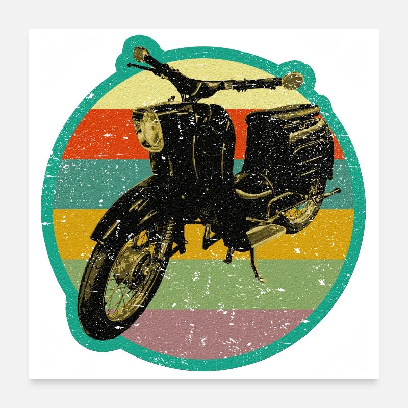 Moped Schwalbe retro Simmi Poster 24" x 24" (60x60 cm)