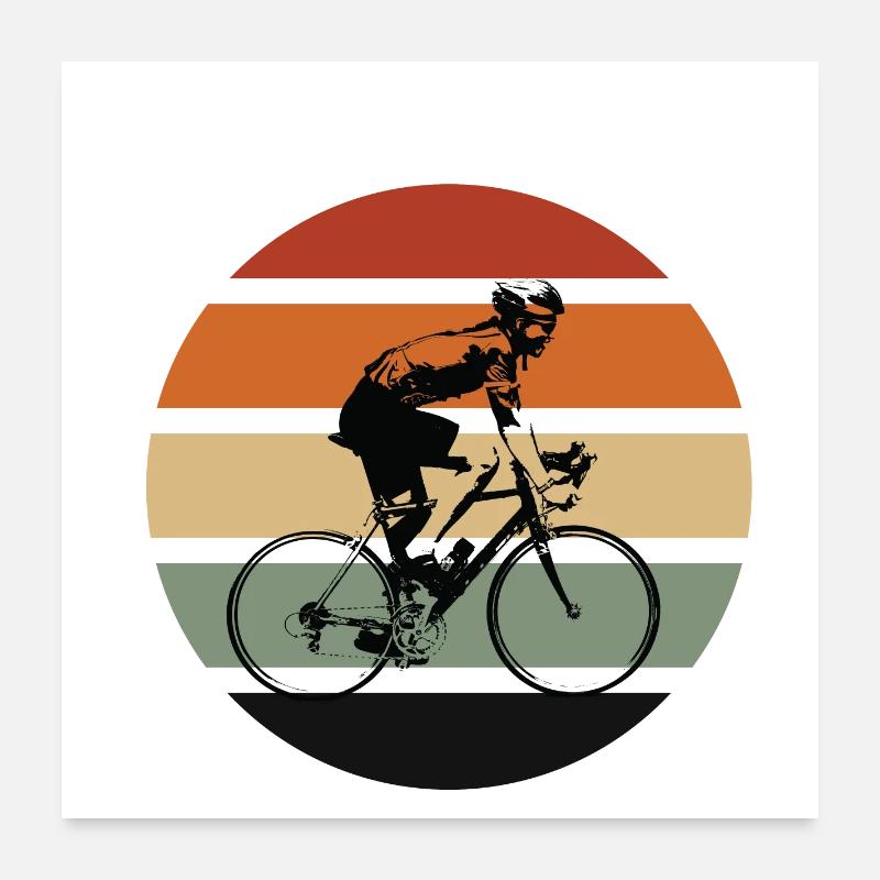 Vélo de route rétro - Poster 60 x 60 cm - blanc