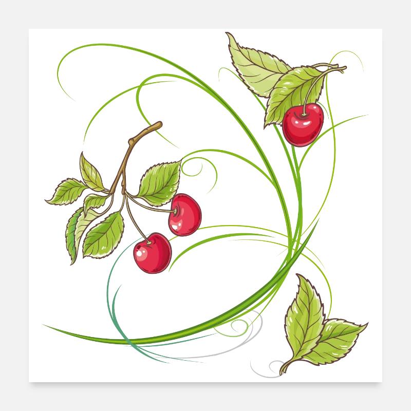 Kirschen,Obst Poster 60x60 cm