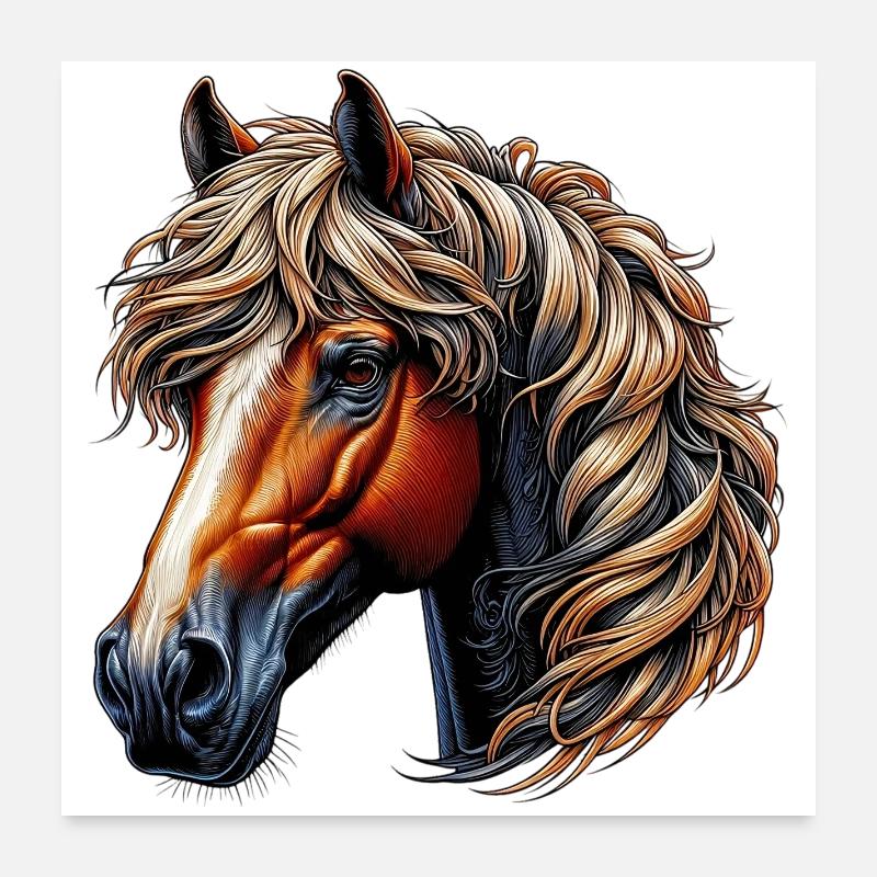 Cheval Poster 60 x 60 cm