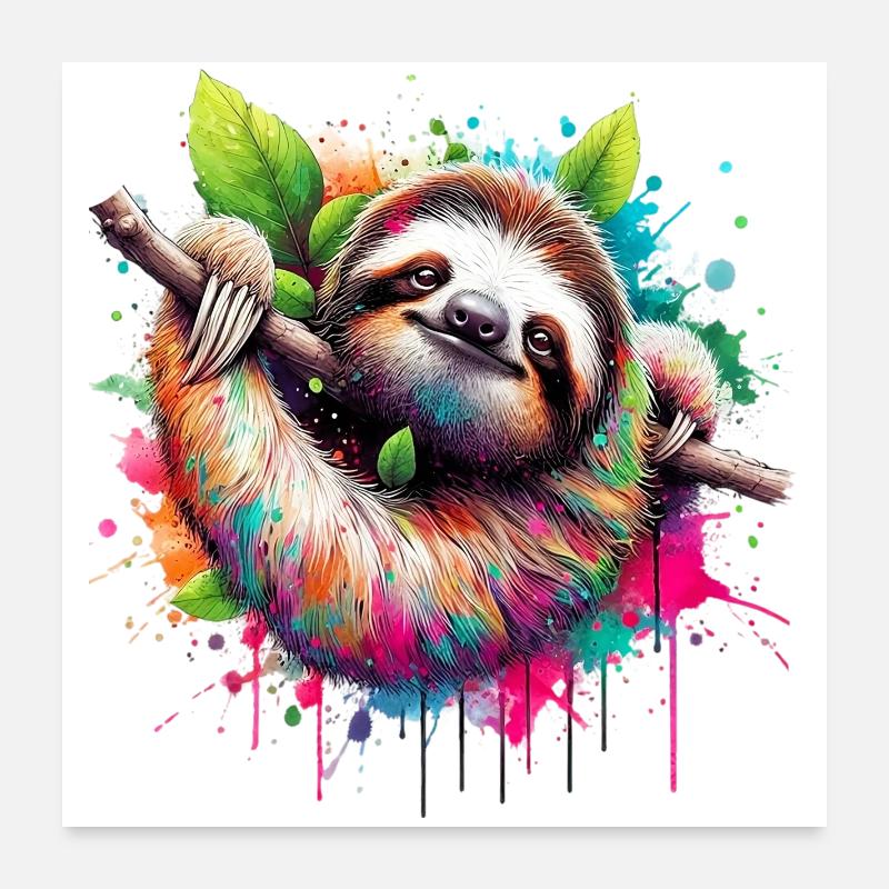 Sloth Poster 24" x 24" (60x60 cm)