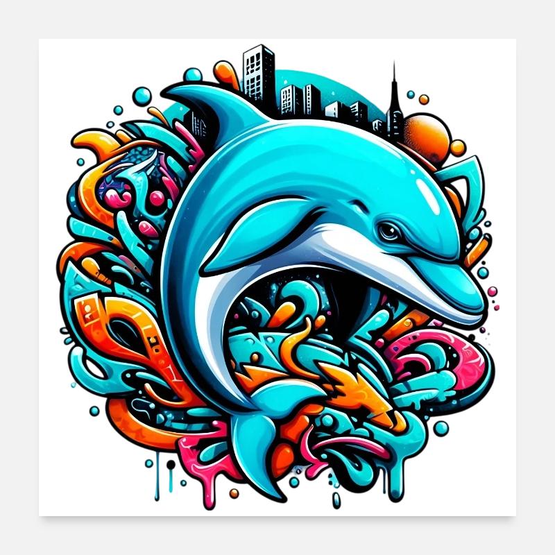 Delfin Poster 60x60 cm