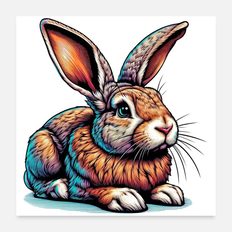 Rabbit Poster 24" x 24" (60x60 cm)