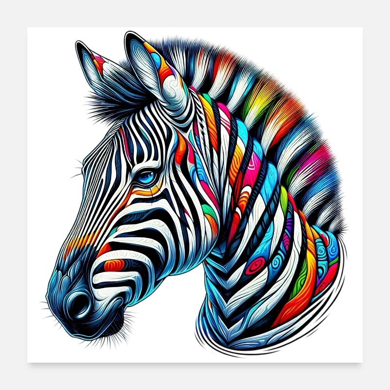 Zèbre Poster 60 x 60 cm