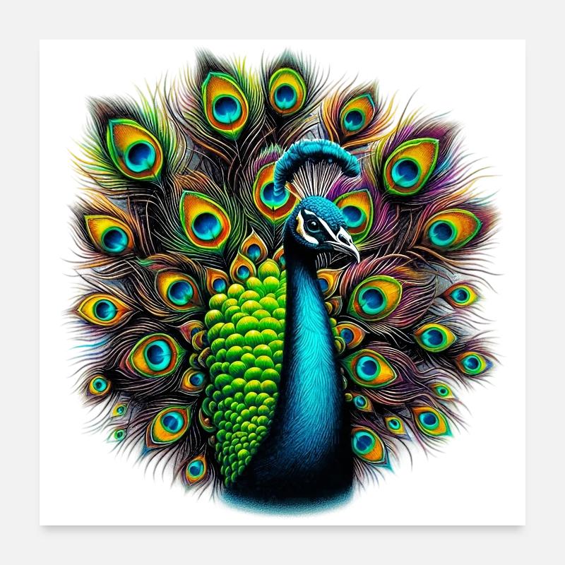 Pfau Poster 60x60 cm