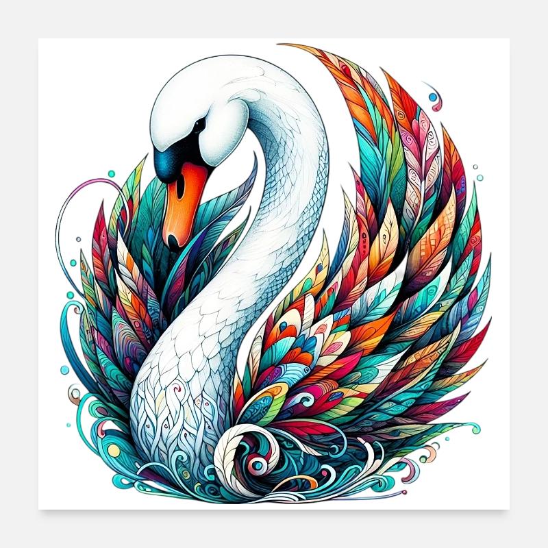 Schwan Poster 60x60 cm