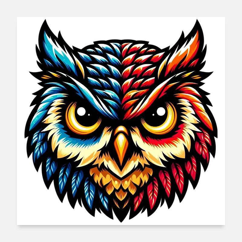 Eule Poster 60x60 cm