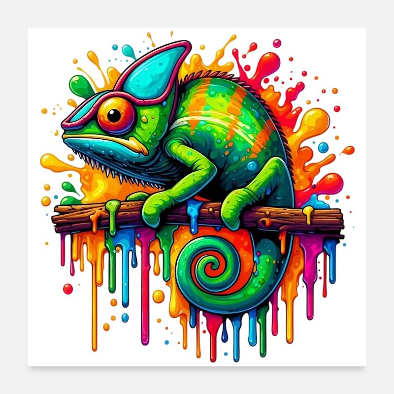 Caméléon Poster 60 x 60 cm