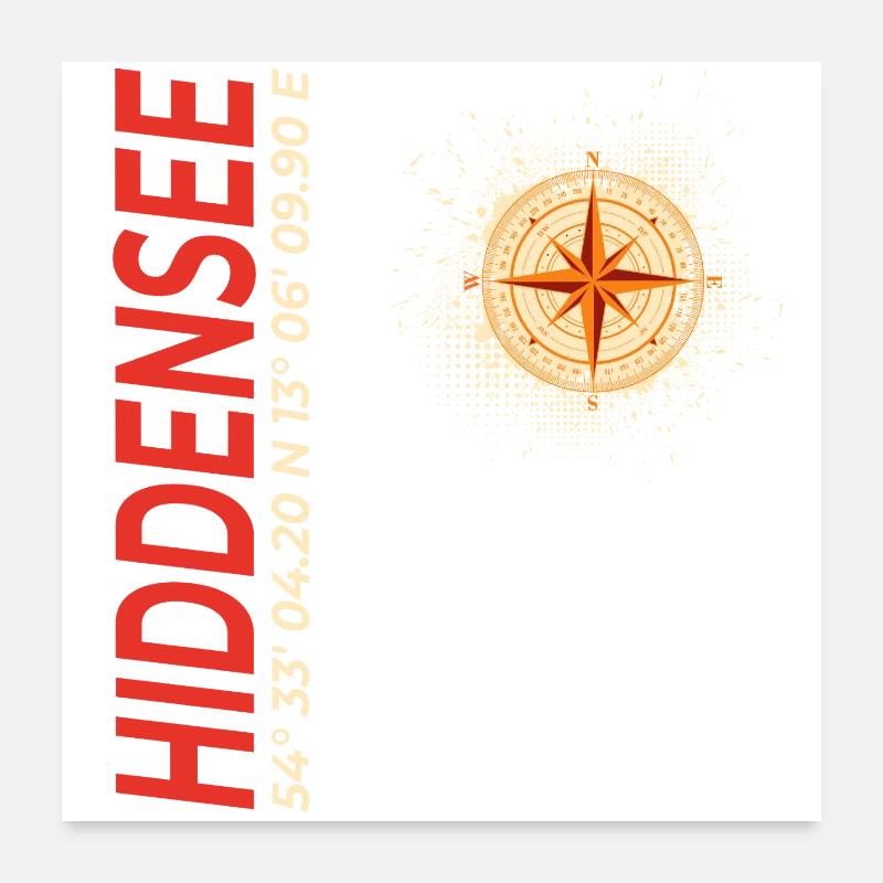 Hiddensee - Poster 60x60 cm - Weiß