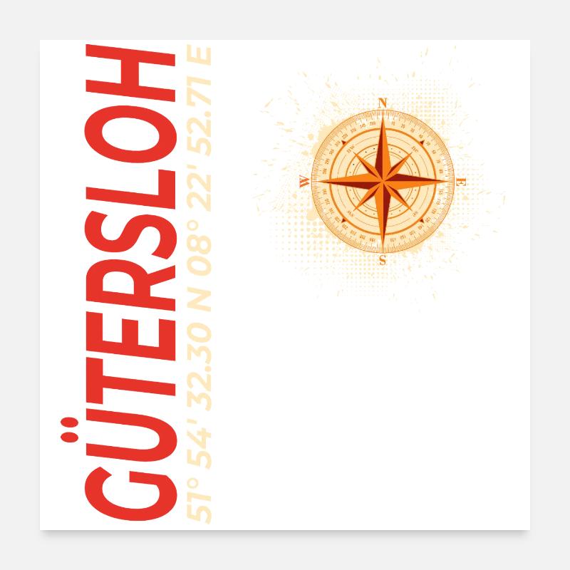 Gütersloh - Poster 60x60 cm - Weiß