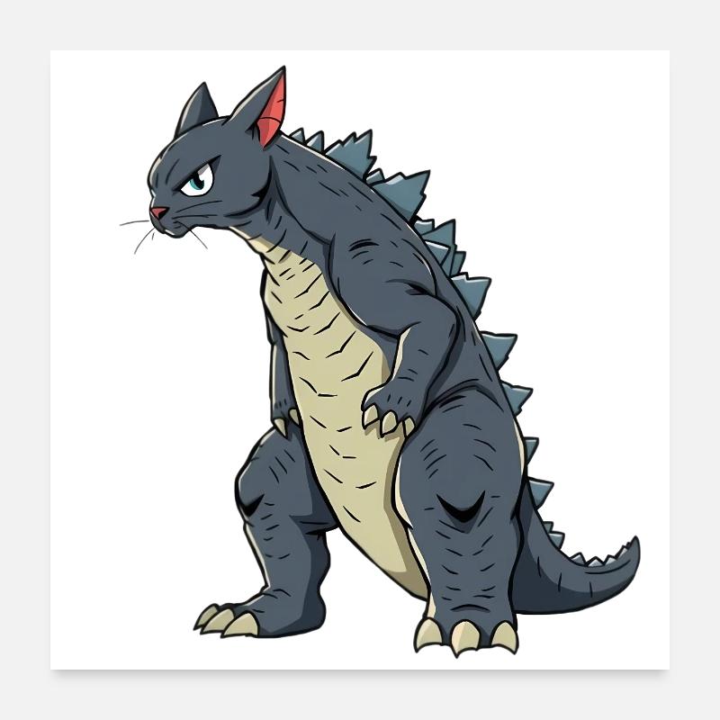 Katze als Echse Poster 60x60 cm