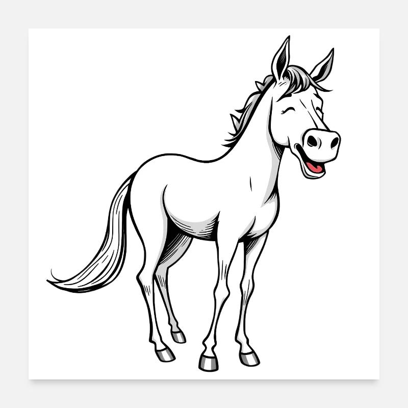 Funny Horse Poster 24" x 24" (60x60 cm)