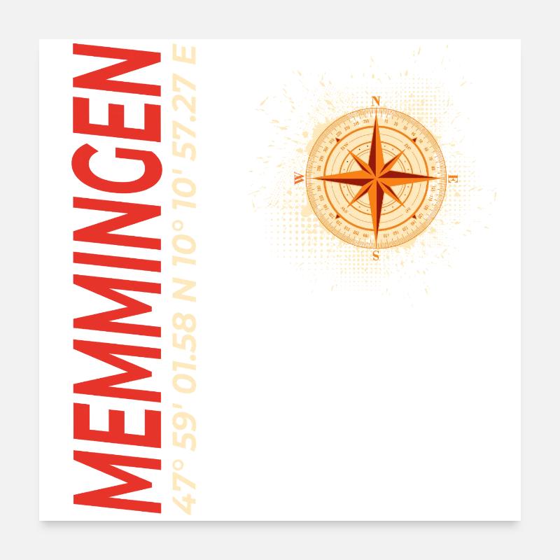Memmingen - Poster 60x60 cm - Weiß
