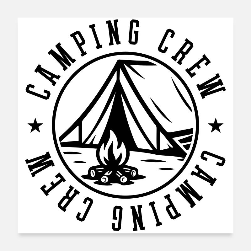 Camping Crew Tent Campfire Poster 24" x 24" (60x60 cm)