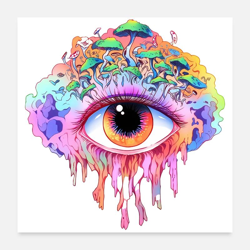 Regenbogenauge  Poster 60x60 cm