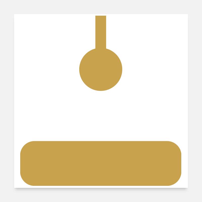 Arcade Joystick Gold Poster 60 x 60 cm