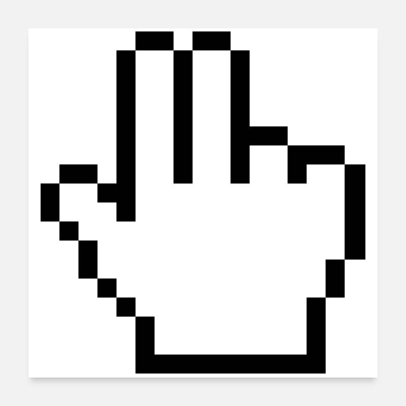 Maushand 2 Finger Poster 60x60 cm