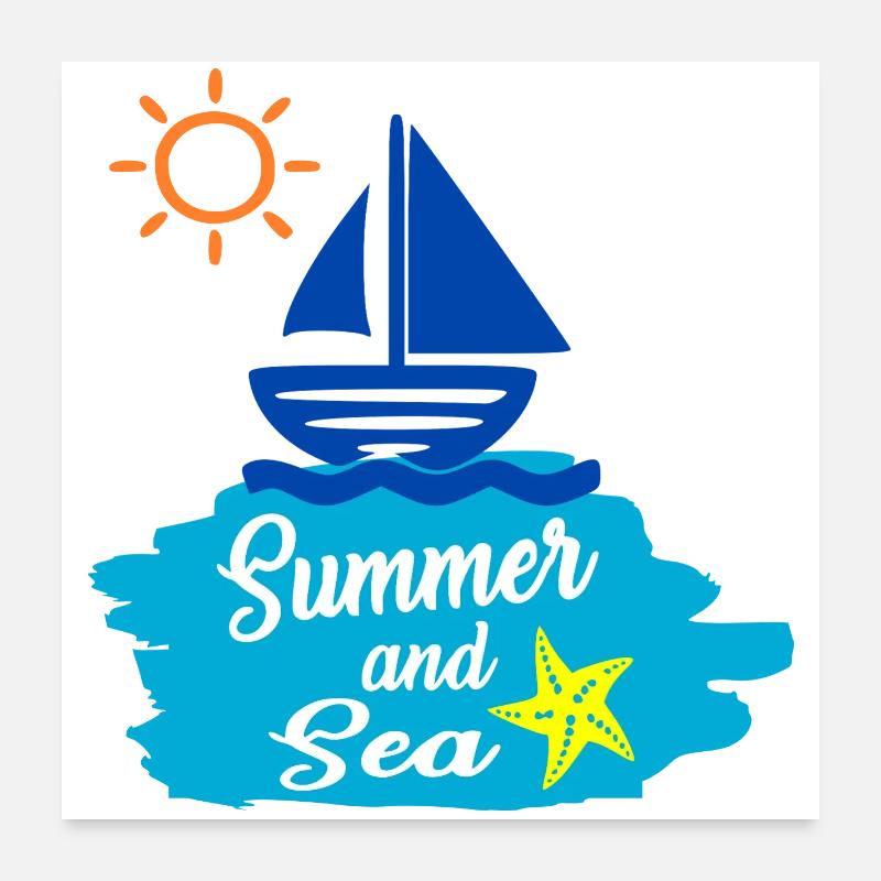 Summer and Sea - Summer Design Poster 24" x 24" (60x60 cm)