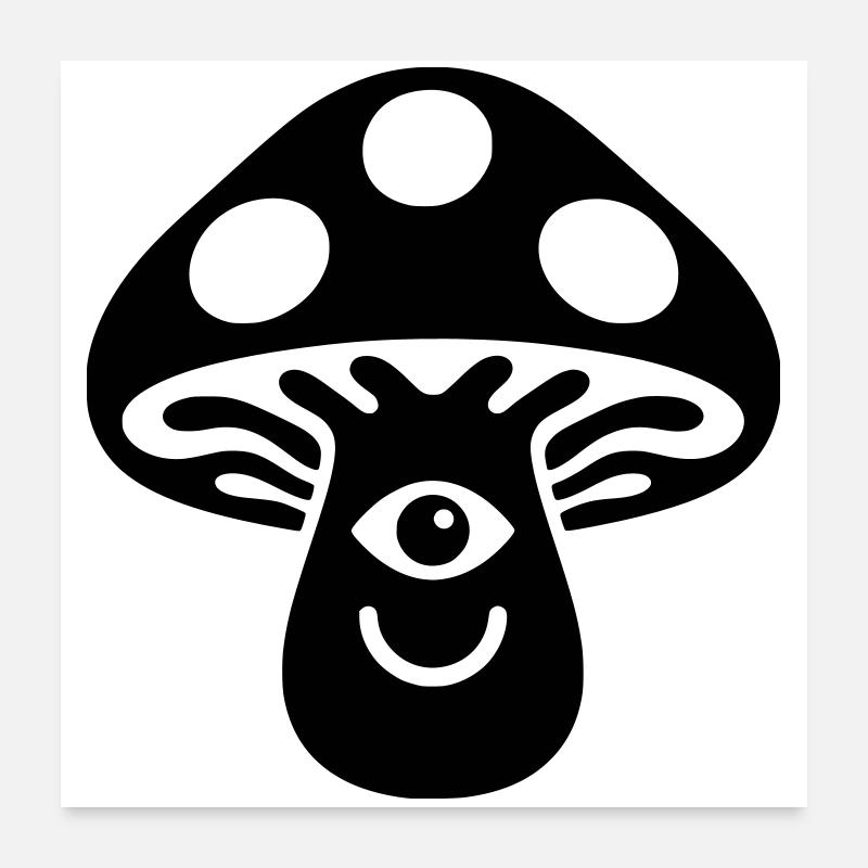 Psychedelic mushroom with eye motif Poster 24" x 24" (60x60 cm)