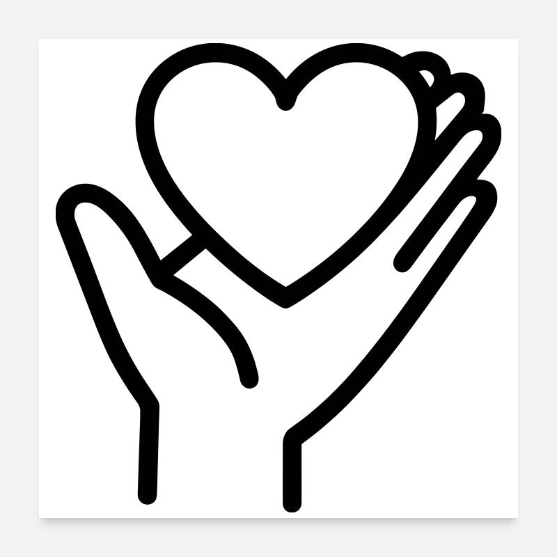 Hand Heart Poster 24" x 24" (60x60 cm)