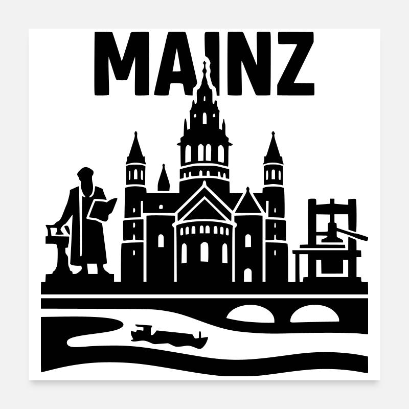 Monument de la Silhouette de Mayence Poster 60 x 60 cm