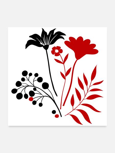 Blumenstrauß  - Poster 60x60 cm - Weiß - Vorne