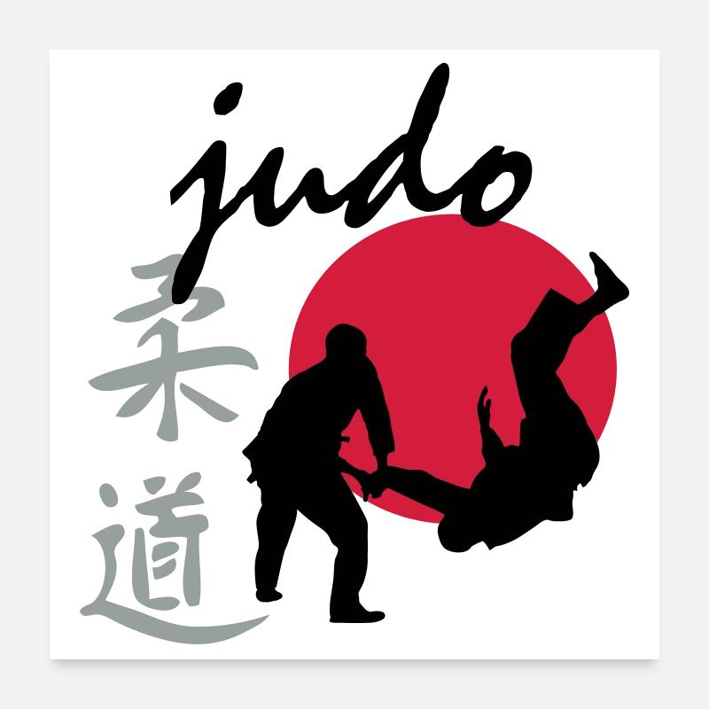 Judo - Poster 60x60 cm - Weiß