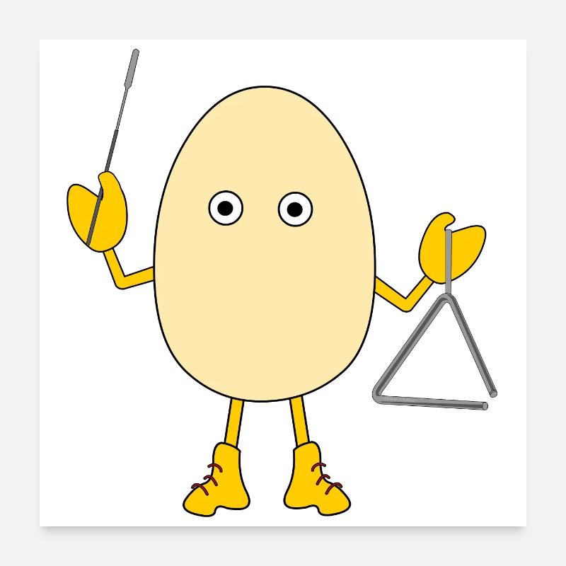 Triangle Egghead - Poster 60 x 60 cm - blanc