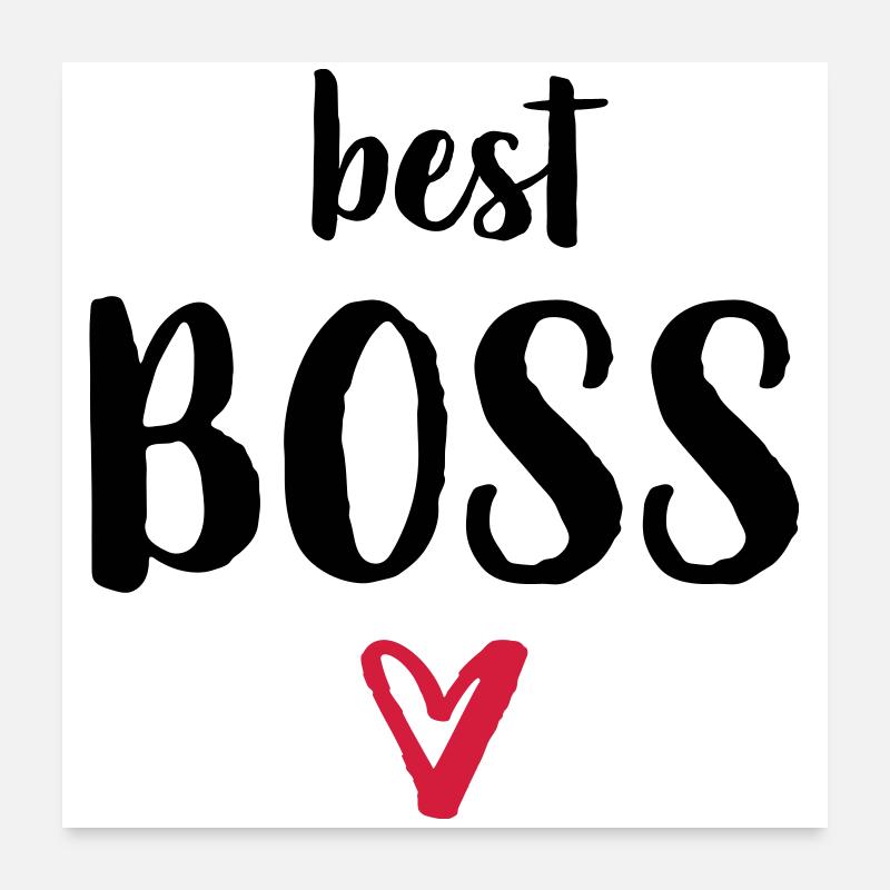 best Boss Herz Geschenk Chef Poster 60x60 cm