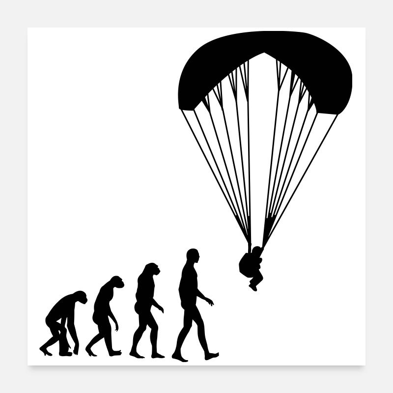 Paragliding / Paraglider / Parapente / Gleitschirm Poster 24" x 24" (60x60 cm)