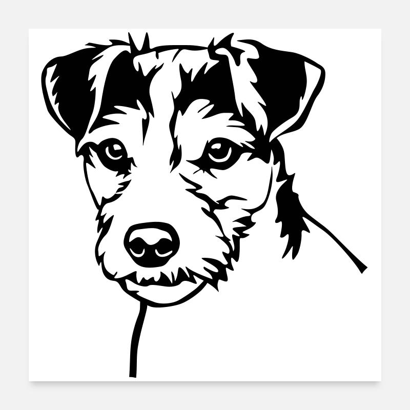Parson Russell Terrier head Poster 24" x 24" (60x60 cm)