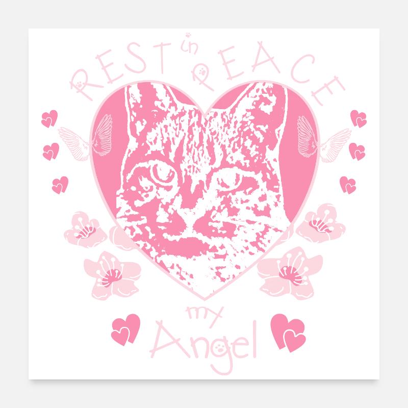 Katzen Engel Poster 60x60 cm