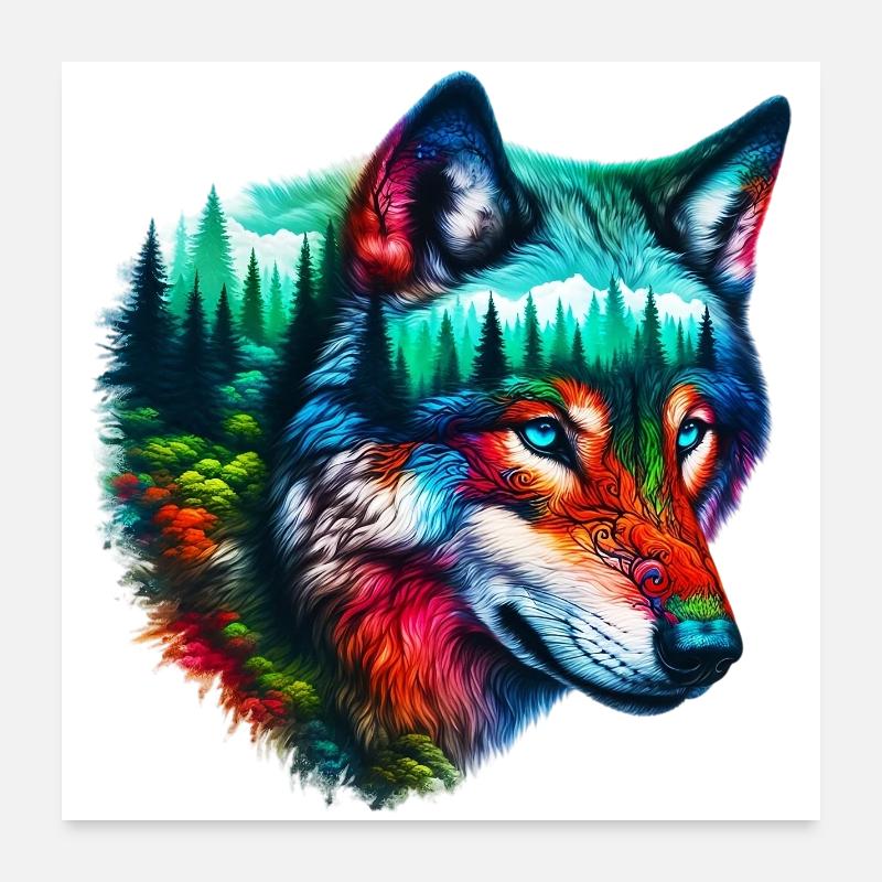 Loup Poster 60 x 60 cm