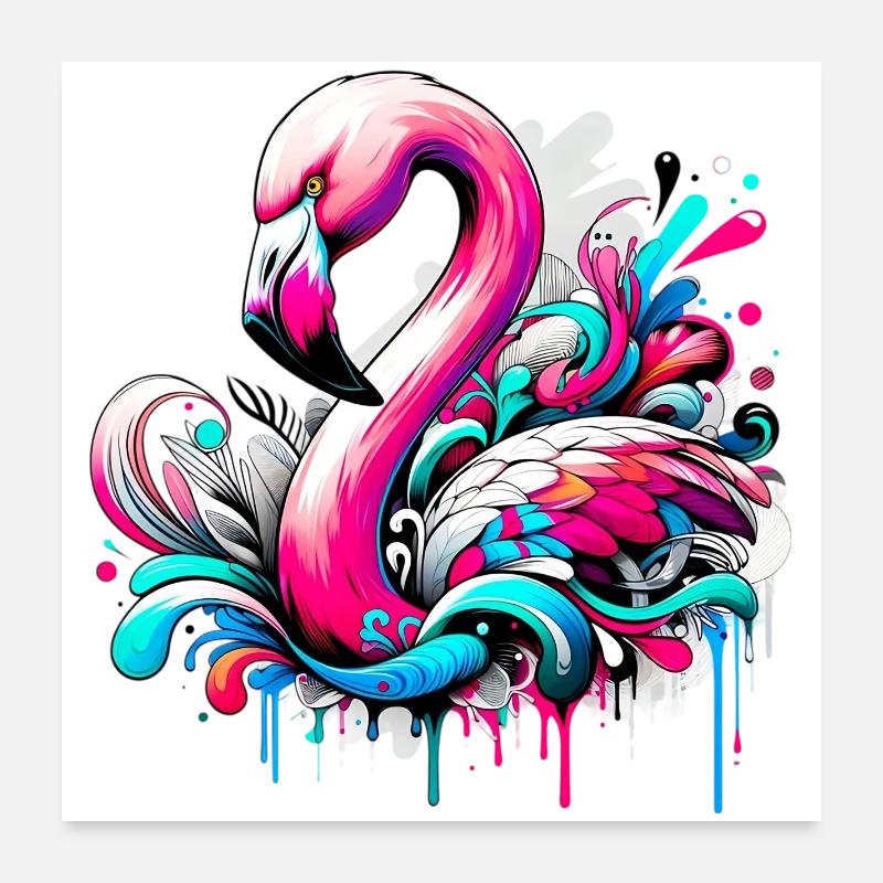 Flamingo Poster 60x60 cm