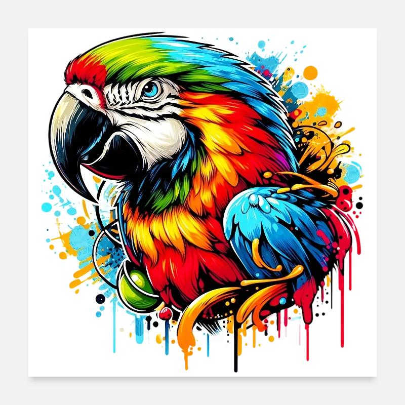 Papagei Poster 60x60 cm