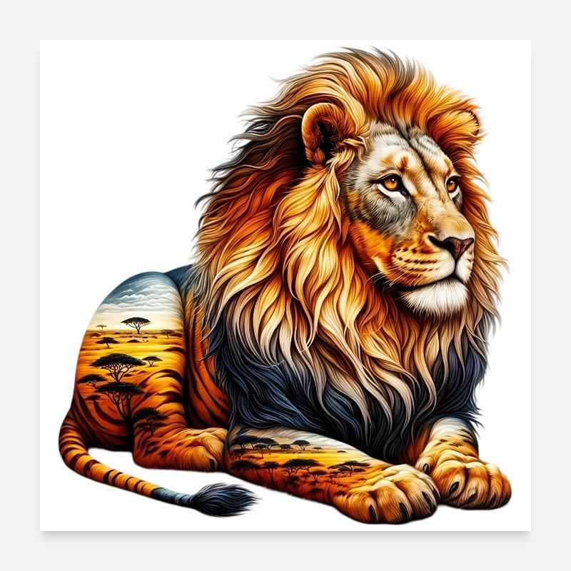 Lion Poster 60 x 60 cm